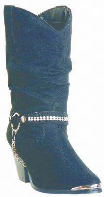 Dingo DI620 for $89.99 Ladies Gayle Collection Fashion Boot with Black Micro Suede Leather Foot and a Fashion Toe